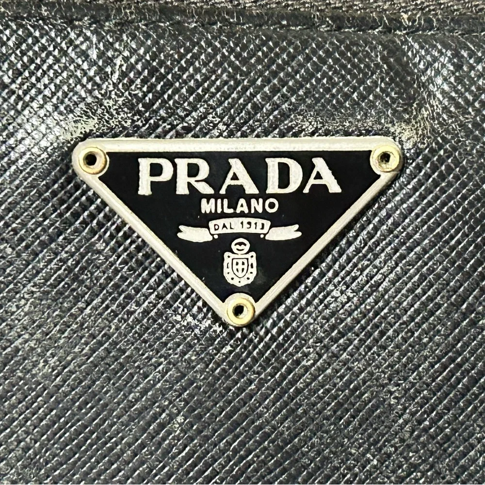 Prada Black Saffiano Leather Zip Wallet